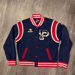 Polo Ralph Lauren Blue Jacket with Red Striped Collar
